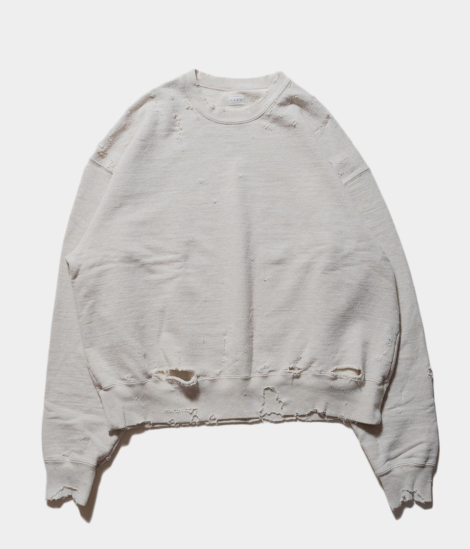 Pigment Damage Crew Neck Sweat ブラウン　Lサイズ 別注〉DAMAGE CREW NECK | MARKAWARE
