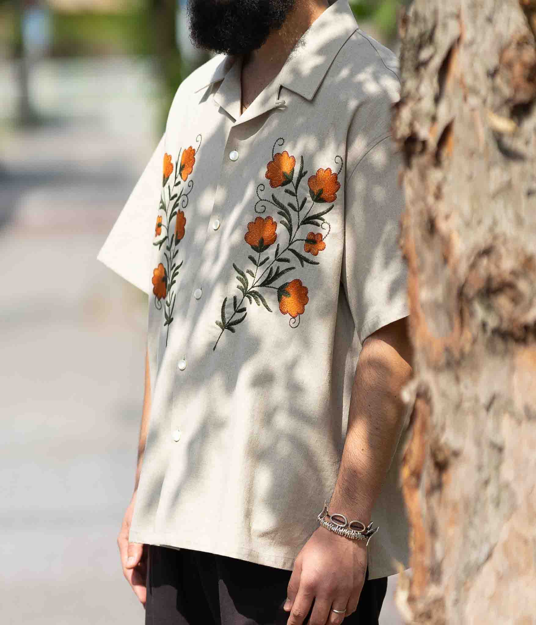 superNova. Aloha shirt Flower embroidery