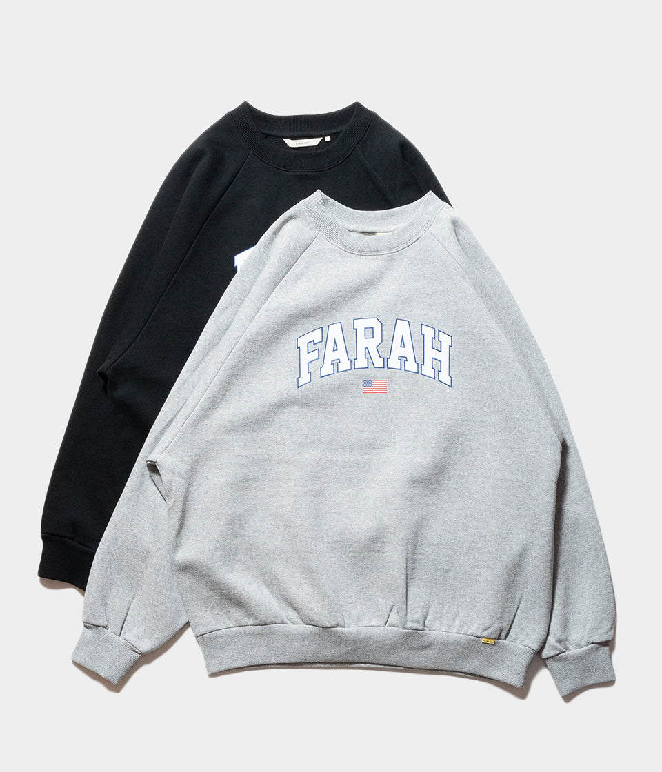 FARAH "Printed Graphic Crewneck Sweatshirt College LOGO"